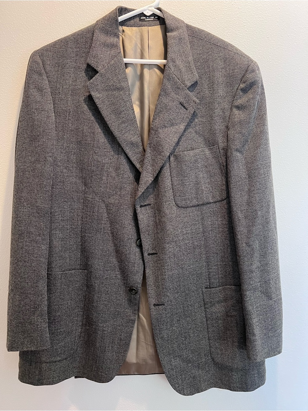 Maranzone Uomo Men’s Sport Coat Blazer Gray 100% Wool Italian Fabric